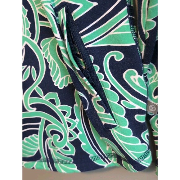 T by Talbots Size XS Pullover Half Quarter Zip Paisley Pullover Womens Green - Picture 5 of 6